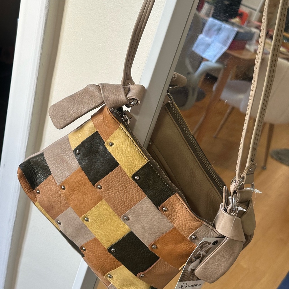 B. Makowsky Multicolor Patchwork Crossbody Bag - image 2